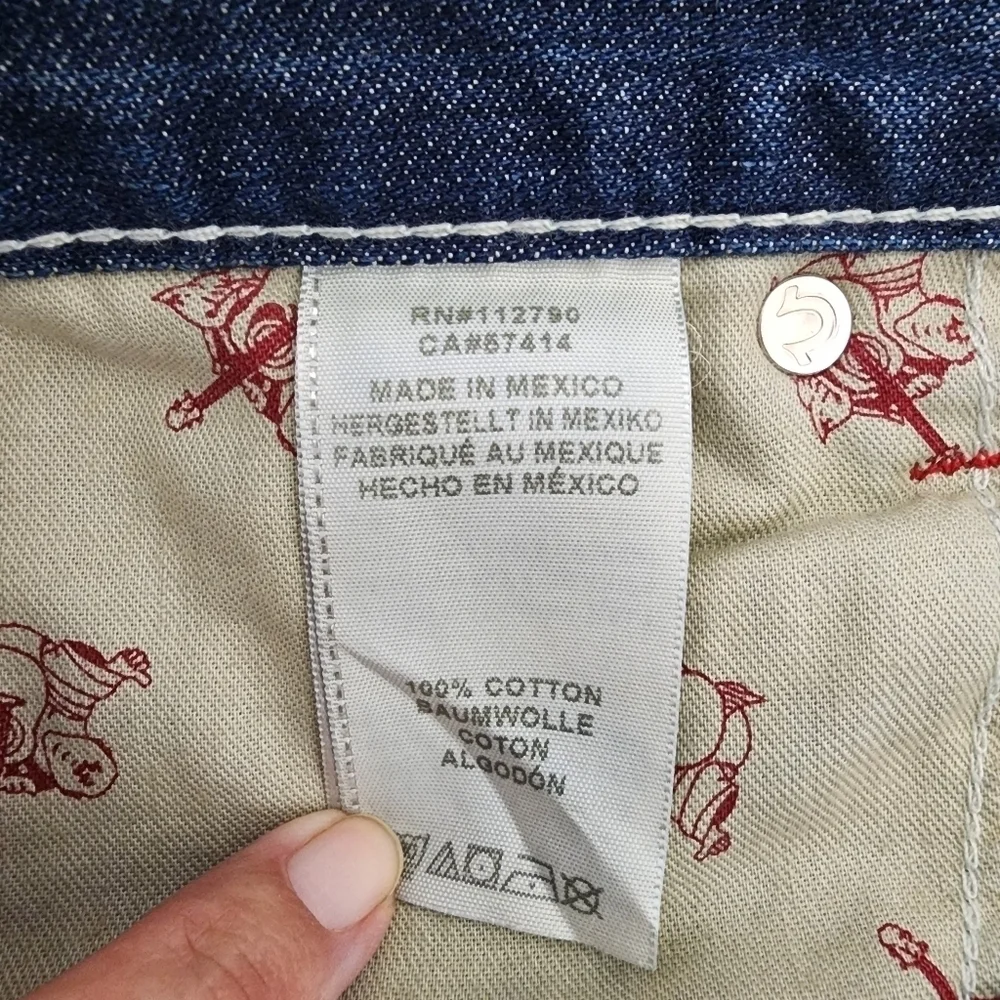 True Religion Straight Flap Blue Jeans Size 38